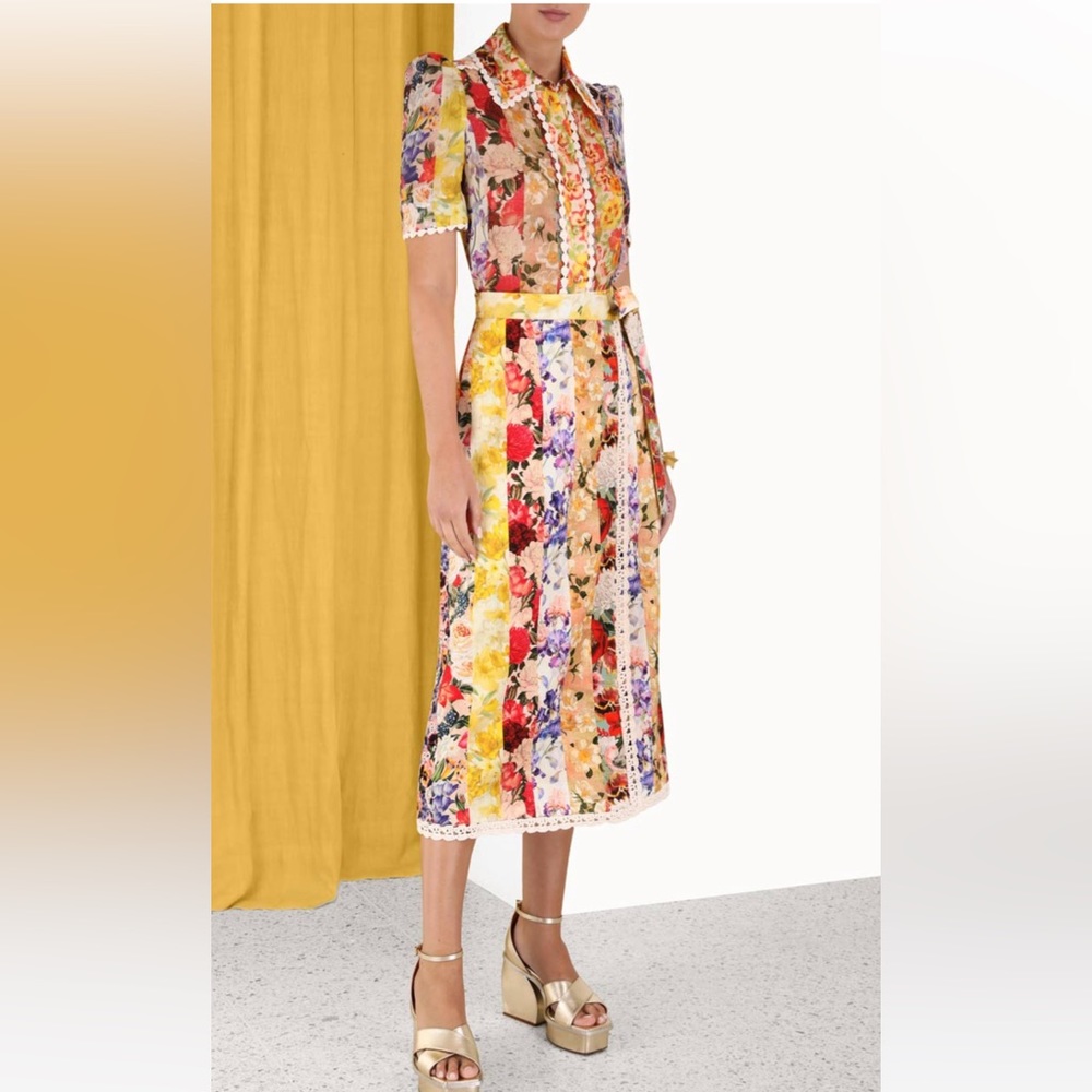 Zimmermann Wonderland floral shirt and skirt set size 1 (US size 2-4).